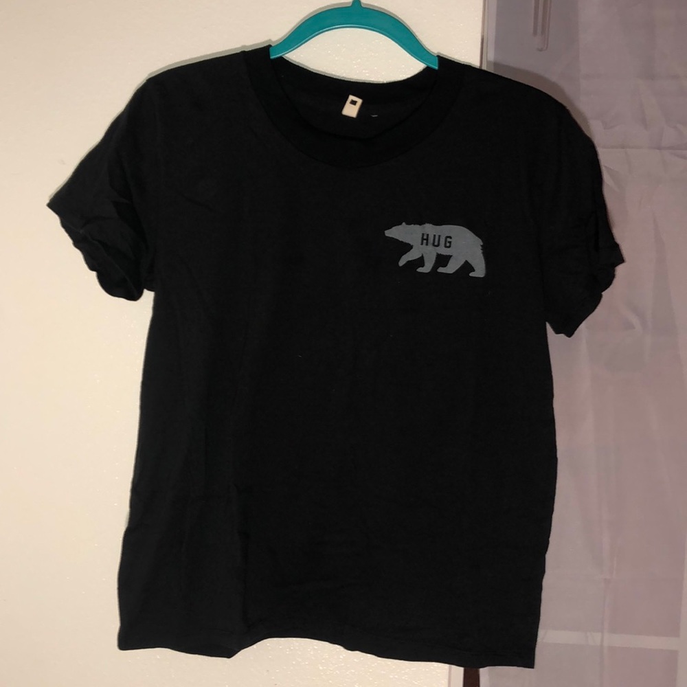Black t-shirt “bear hug” from bridge & burn